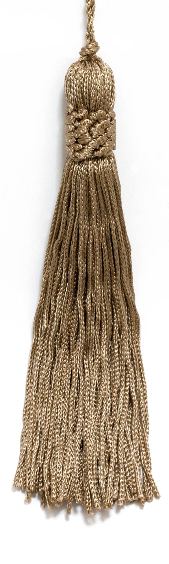 Set of 10 DARK SAND Crown Head Chainette Tassel, 5.5 Inch Long with 1 Inch Loop, Basic Trim Collection Style# CT055 Color: DARK SAND - A8 - DecoPro