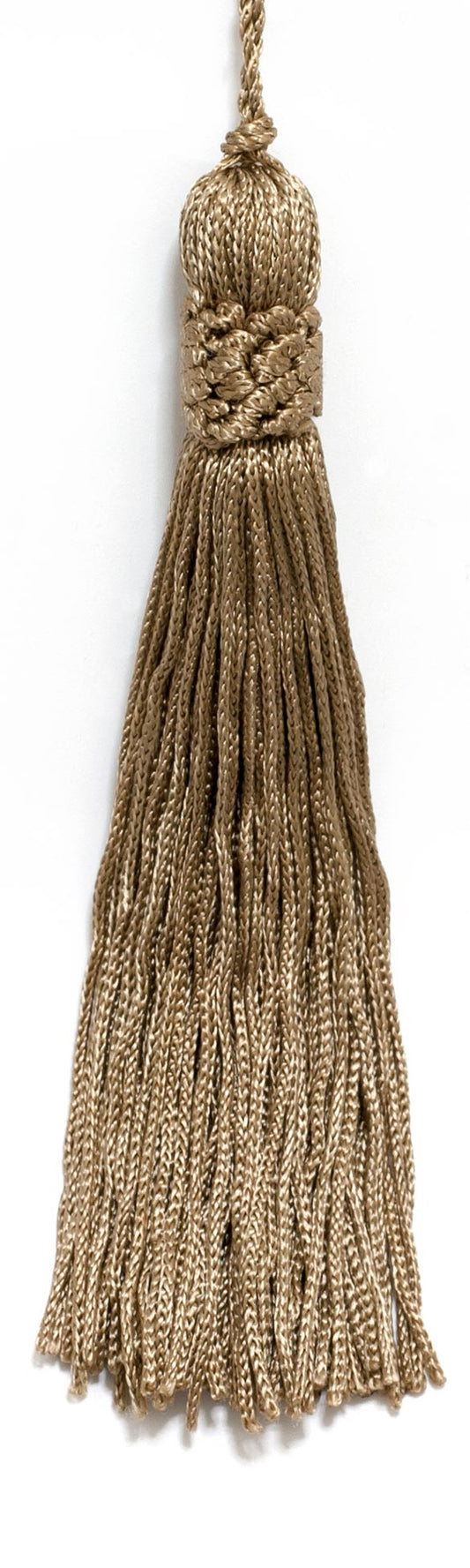 Set of 10 DARK SAND Crown Head Chainette Tassel, 5.5 Inch Long with 1 Inch Loop, Basic Trim Collection Style# CT055 Color: DARK SAND - A8 - DecoPro