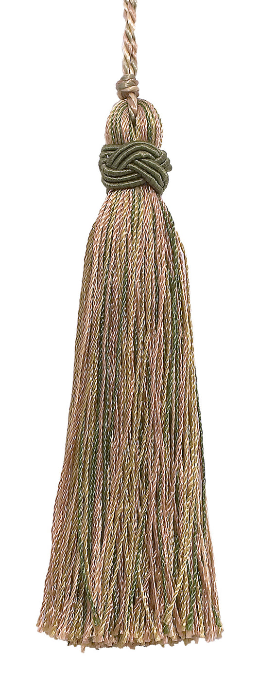 Set of 10 Decorative Olive Green, Champagne 4 inch Tassel, Imperial II Collection Style# ITS Color: SAGEGRASS - 4567 - DecoPro