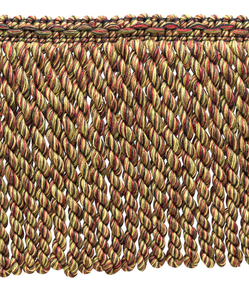 6 Inch Long Claret, Camel Brown, Branch Green, Black, Brown, Mocha Bullion Fringe Trim / Style BFDK6 (11881) / Color: Tuscany - N40 / Sold By the Yard