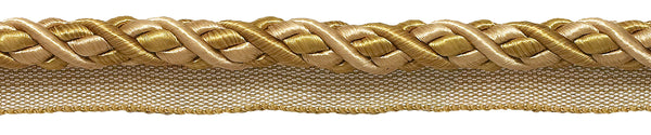 Large Two Tone Gold Baroque Collection 7/16 inch Cord with Lip Style# 0716BL Color: GOLD MEDLEY - 8633 (Sold by The Yard)