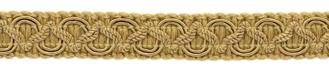 3/4 inch Basic Trim Decorative Scroll Gimp Braid, Style# 0075SGC Color: Camel Gold - E16C, Sold By the Yard - DecoPro