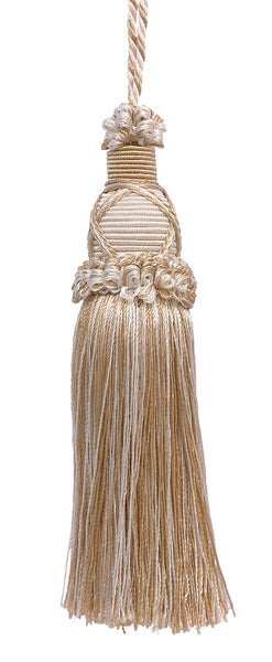 Decorative 5.5 Inch Key Tassel, Ivory, Light Beige Imperial II Collection Style# KTIC Color: WHITE SANDS - 4001