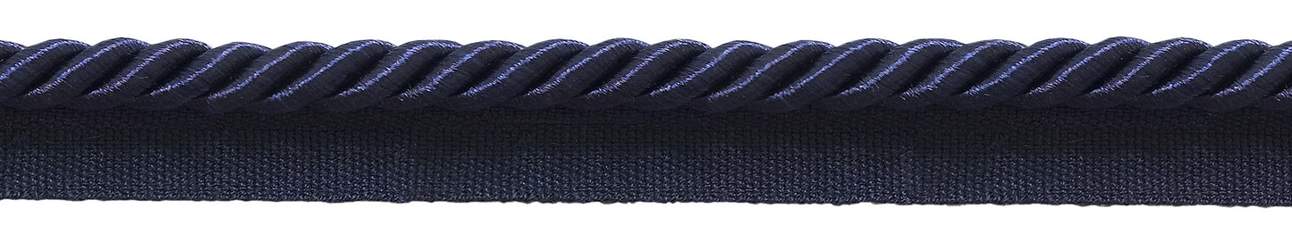 Medium 5/16 inch Basic Trim Lip Cord (Dark Navy), Sold by The Yard , Style# 0516S Color: DARK Dark Navy Blue - J3 - DecoPro