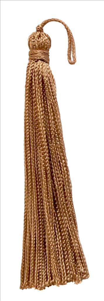 Set of 10 Grain / Dark Sand Chainette Tassel, 4 Inch Long with 1 Inch Loop, Basic Trim Collection Style# RT04 Color: Dark Sand - A8 - DecoPro