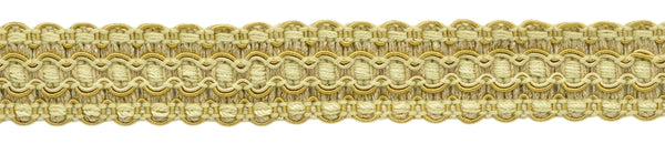 Lavish 1 inch Wide Coin Gold, Gold, Antique Gold Gimp Braid Trim / Style# 0100VG / Color: Gold - VNT4 / Sold by The Yard