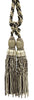 Beautiful Mocha Brown, Beige, Ivory Curtain & Drapery Large Double Tassel Tieback/10 inch tassel, 38 inch Spread Decorative Rope Holdback / Style# TBEL10-2 (21204) Color: EL19
