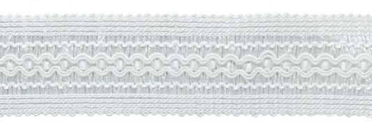 2" (5cm) Basic Trim Collection Solid Wide Gimp Braid Gimp Braid Trim (Style# 0200SG-PY), #A1 Solid / Bright White - Sold By The Yard - DecoPro