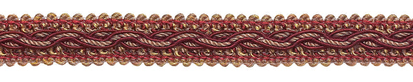 7 Yard Pack - Burgundy Taupe Baroque Collection Gimp Braid 7/8 inch Style# 0078BG Color: CRANBERRY HARVEST – 8612