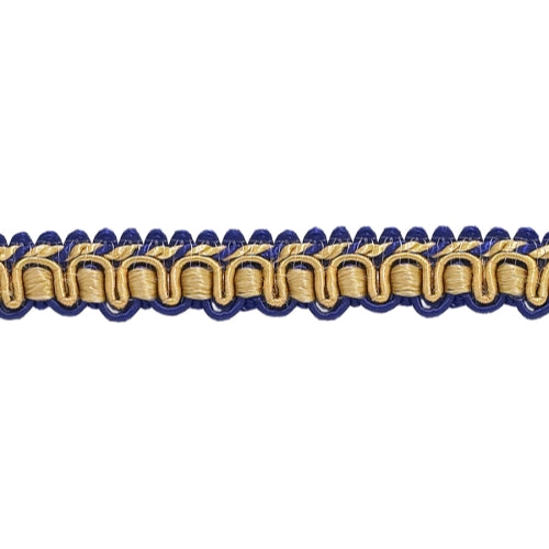 Gold, Navy Blue 1/2 inch Imperial II Gimp Braid Style# 0050IG Color: NAVY GOLD - 1152 (Sold by The Yard)
