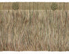 6 inch Beige, Olive Green, Champagne Baroque Coll Eyelash Fringe W/Rosette Style# 6ELFR Color: WINTER MEADOW - 6939 (Sold by The Yard)
