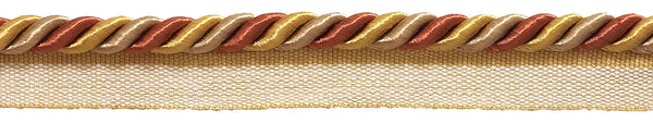 10 Yard Value Pack Medium RUST GOLD Baroque Collection 5/16 inch Cord with Lip Style# 0516BL Color: CINNAMON TOAST - 6122 (30 Ft / 9 Meters)