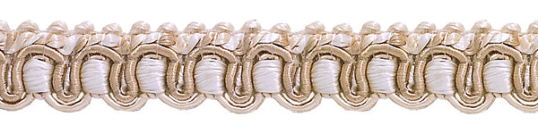 Ivory, Light Beige 1/2 inch Imperial II Gimp Braid Style# 0050IG Color: WHITE SANDS - 4001 (Sold by The Yard)