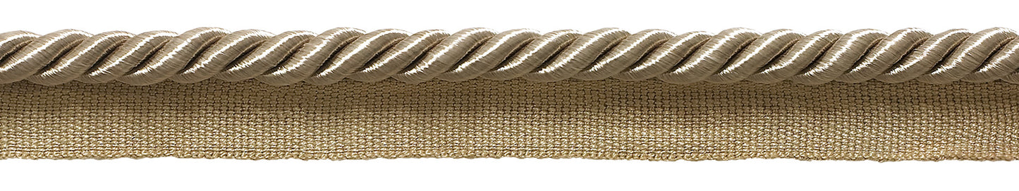 10 Yard Value Pack / Medium 5/16 inch Basic Trim Lip Cord (Sandstone Light Beige) / Style# 0516S Color: A10 (30 Ft / 9.1 Meters) - DecoPro