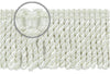 3 inch Long White Bullion Fringe Trim with Decorative Gimp Design / Basic Trim Collection / Style# BFS3-WVN (22042) Color: A1 / Sold by the Yard
