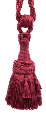 Wine Decorative Tassel Tieback / 6 inch Tassel, 30 inch Spread (embrace) / Style# TBEMP6 Color: J18