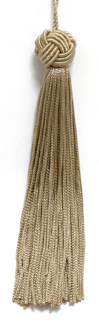 Set of 10 Sandstone Light Beige Woven Head Chainette Tassel, 5.5 Inch Long with 2 Inch Loop, Basic Trim Collection Style# BH055 Color: A10