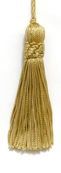 Set of 10 Light Gold Crown Head Chainette Tassels / 4 Inch Long with 2 Inch Loop / Basic Trim Collection / Style# CT04 Color: Light Gold - B7