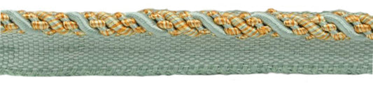 27 Yard Value Pack of Medium 4/16 inch Silver Blue, Gold, Off White, Noblesse Collection Lip Cord Style# 0416H Color: Island Breeze - 5939 (25 Meters / 81 Ft.) - DecoPro