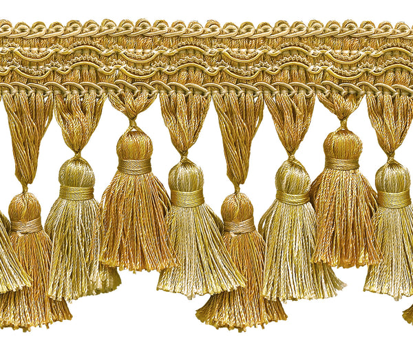 Antique gold 3 3/4 inch Imperial II Tassel Fringe Style# TFI2 Color: RUSTIC GOLD - 4975 (Sold by The Yard)