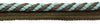 Elaborate 3/8 inch Spa Blue, Mocha Brown, Chocolate Veranda Collection Trim Cord With Sewing Lip / Style# 0038V / Color: Mocha Blue - VNT34 / Sold by The Yard