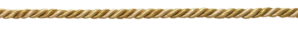 Small Two Tone Gold Baroque Collection 3/16 inch Decorative Cord Without Lip Style# 316BNL Color: GOLD MEDLEY - 8633 (Sold by The Yard)