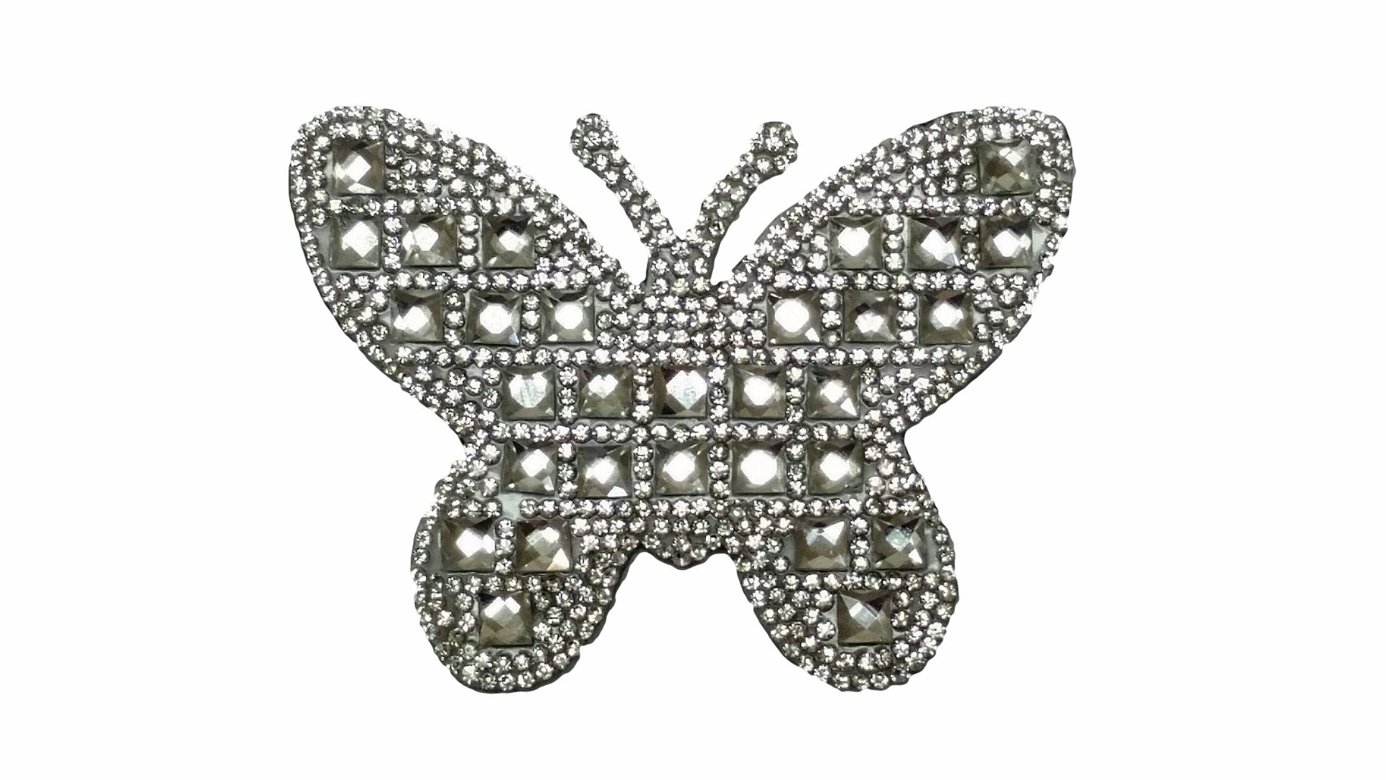 Gorgeous Butterfly Rhinestone crystal Iron on Applique, 2.5 inch x 3.25 inches - Iron on or Sew on - DecoPro
