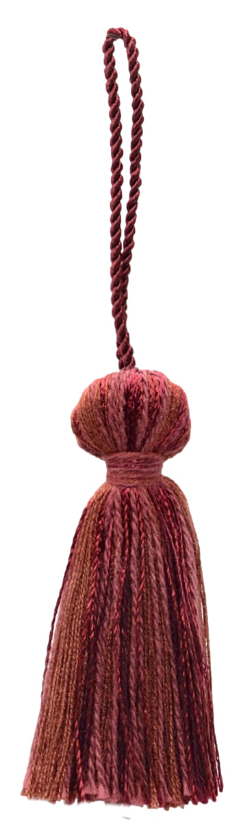 3" Tassel (7.5cm) Small Bell Tassel | Craft Tassel (BT3-CR) | Sold Individually, #P87 Multicolor / Crimson Red - DecoPro