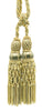 Beautiful Champagne Gold, Green Mist Curtain/Drapery Large Double Tassel Tieback/10 inch tassel, 38 inch Spread (embrace), 3/8 inch Cord, ELLORA Coll. Style# TBEL10-2 (21465) Color: GREEN GOLD - EL07