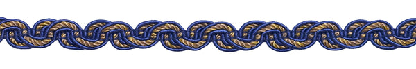 NAVY BLUE TAUPE Baroque Collection Gimp Braid 1/2 inch Style# 0050BG Color: NAVY TAUPE - 5817 (Sold by The Yard)