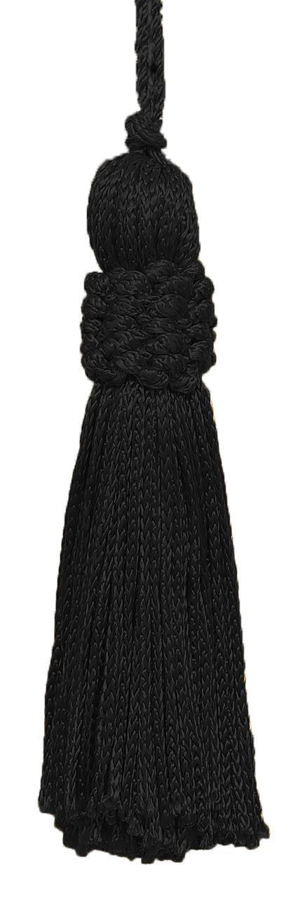 Set of 10 Black Crown Head Chainette Tassel, 3 Inch Long with 2 Inch Loop, Basic Trim Collection Style# CT03 Color: Black - K9 - DecoPro