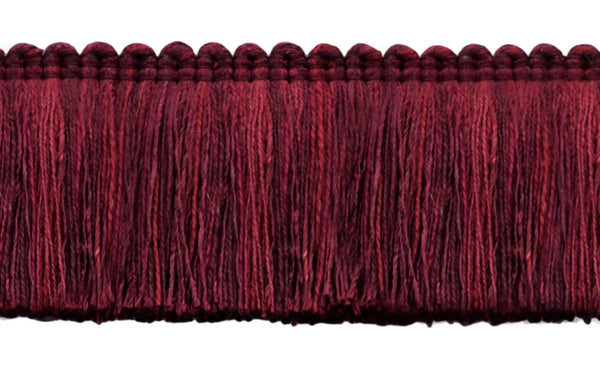 Veranda Collection 2 inch Brush Fringe Trim / Pagoda Red, Black Cherry, Ruby / Style#: 0200VB / Color: Dark Cranberry - VNT28 / Sold by the Yard