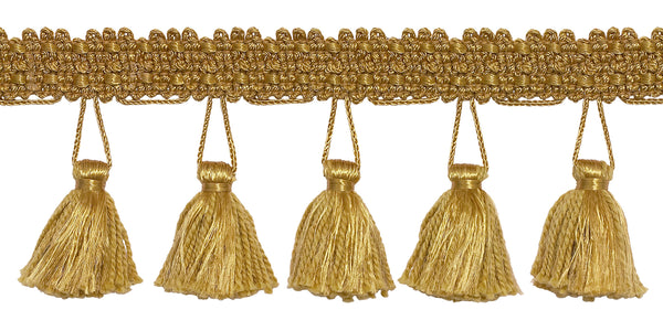 2.5 Inch Tassel Fringe Trim, Style# ETF Color: GOLD - C4, Sold By the Yard