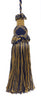 Decorative 5.5 Inch Key Tassel, Dark Navy Blue, Gold Imperial II Collection Style# KTIC Color: NAVY GOLD - 1152