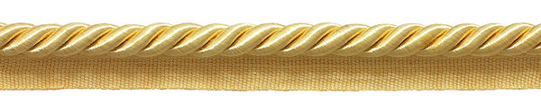 10 Yard Pack of Large 3/8 inch Basic Trim Lip Cord, 0038S Color: LIGHT GOLD - B7