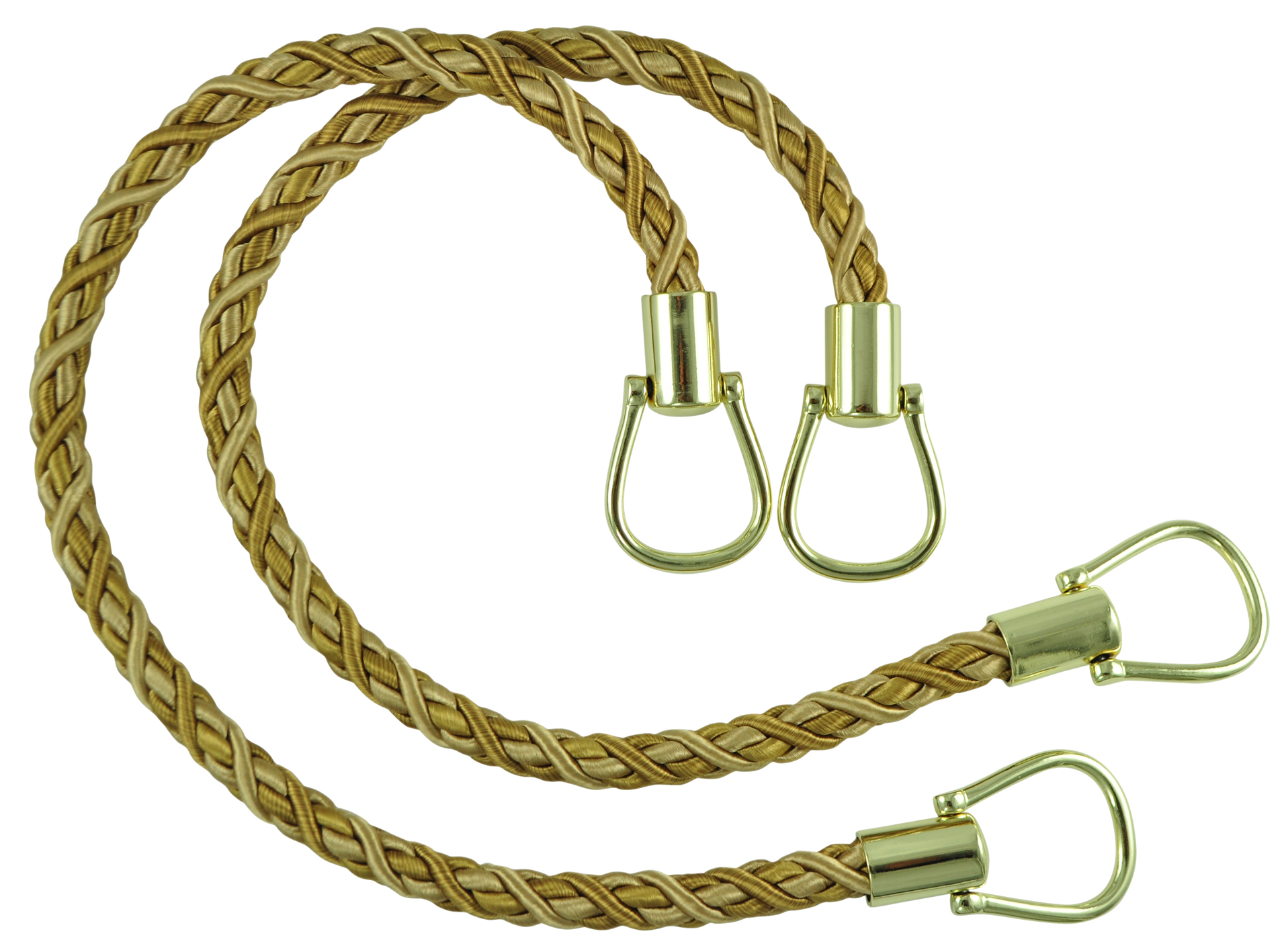 Pair of Elegant Two Tone Gold Curtain & Drapery Rope Tiebacks, 18 inch Long, Approx. 1/2 inch Thick, Style# BRTBM Color# GOLD MEDLEY - 8633 - DecoPro