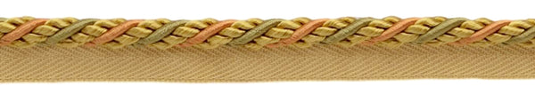 Medium Copper, Gold, Green 1/4 inch Alexander Collection Lip Cord / Style# 0025AX / Color: Pumpkin Patch - LX05 (Sold by The Yard)