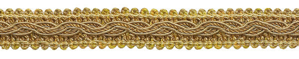 Two Tone Gold Baroque Collection Gimp Braid 7/8 inch Style# 0078BG Color: GOLD MEDLEY - 8633 (Sold by The Yard)