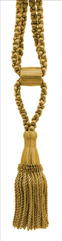 Antique Gold Decorative Tassel Tiebacks / 5 1/2 inch Tassel Length / 36