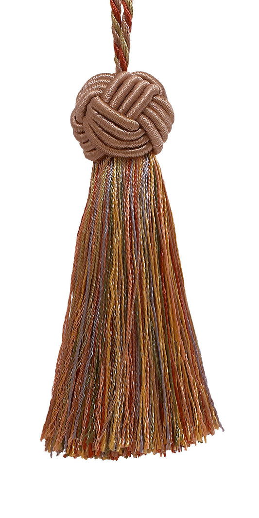 Decorative 3.5 inch Tassel / Light Bronze, Olive Green, Terracotta / Baroque Collection Style# BTS Color: CHAPARRAL - 5615 - DecoPro
