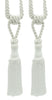 Pair Of Premium White Decorative Chainette Tiebacks, 5 inch Tassel Length, 30 inch Spread (embrace), COLOR: White - A1