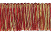 Veranda Collection 2 inch Brush Fringe Trim / Beachwood Gold, Red, Mauve / Style#: 0200VB / Color: Grandeur Flame - VNT33 / Sold by the Yard