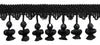 5 Yard Value Pack / 2 1/2 inch Beaded Onion Tassel Fringe / Style# NT2504 / Color: Black - K9 / 15 Ft / 4.6 M