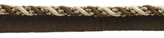Medium 4/16 inch Dark brown, Sand, Noblesse Collection Lip Cord Style# 0416H Color: Espresso Latte - D2A2 (Sold by The Yard) - DecoPro