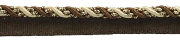 Medium 4/16 inch Dark brown, Sand, Noblesse Collection Lip Cord Style# 0416H Color: Espresso Latte - D2A2 (Sold by The Yard)