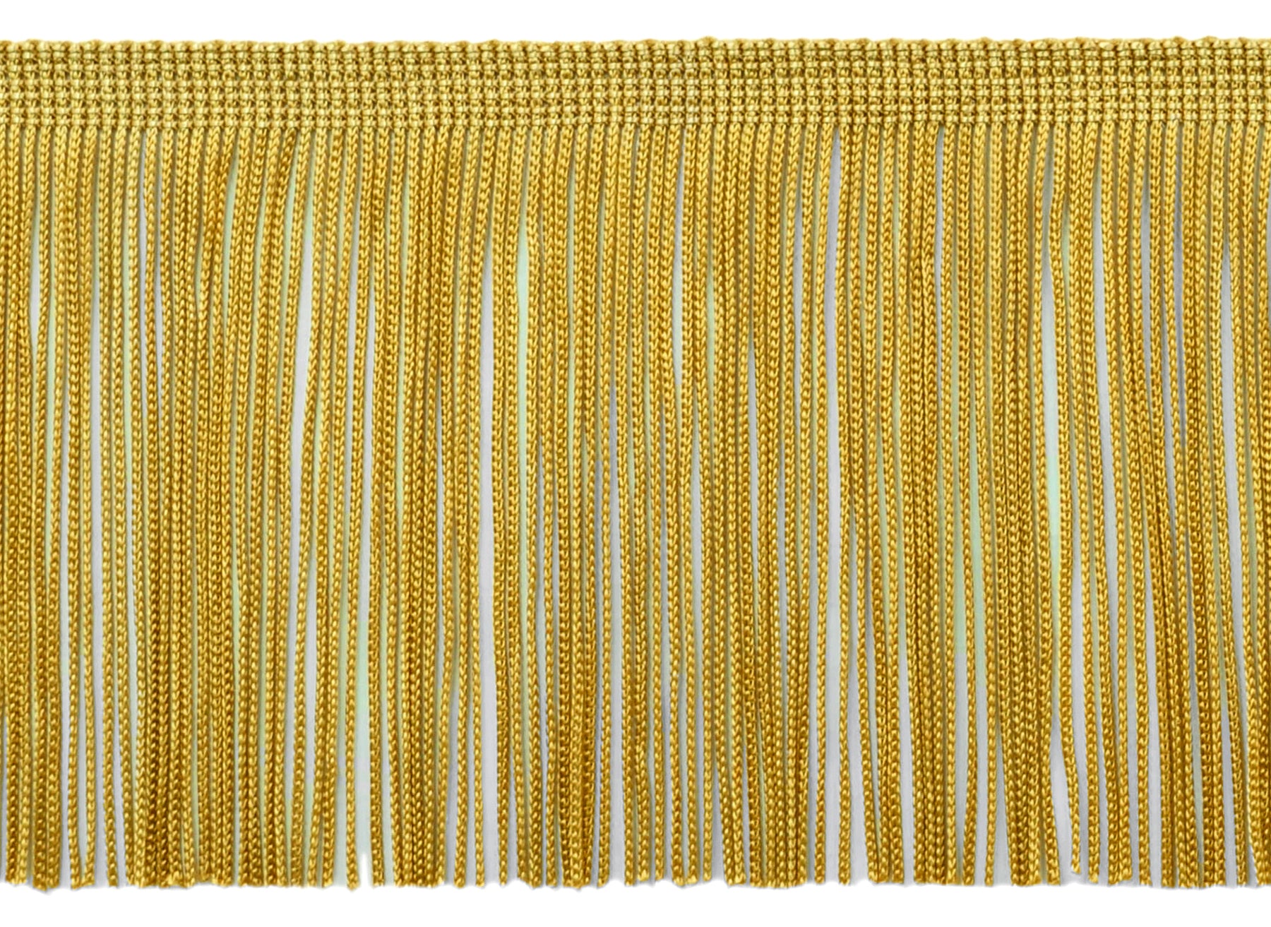 4" (10cm) long Solid Chainette Fringe Trim (Style# CF04) | 27 Yards (82 ft/25m), #C4 / Dark Yellow Gold - DecoPro