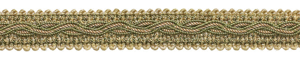 7 Yard Pack - Beige, Olive Green, Champagne Baroque Collection Gimp Braid 7/8 inch Style# 0078BG Color: WINTER MEADOW - 6939
