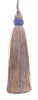 Set of 10 Decorative Lavender Blue, Taupe 4 inch Tassel, Imperial II Collection Style# ITS Color: PERIWINKLE GOLD - 5080