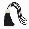 Stunning Black Mother of Pearl Curtain and Drapery Tassel Tieback W/ 8 1/2 inch , 28 inch Spread (embrace), Tassel, Decorative Rope Holdback to Enhance the Look of Curtains and Drapes Style# TBMOP8 K9 - Onyx