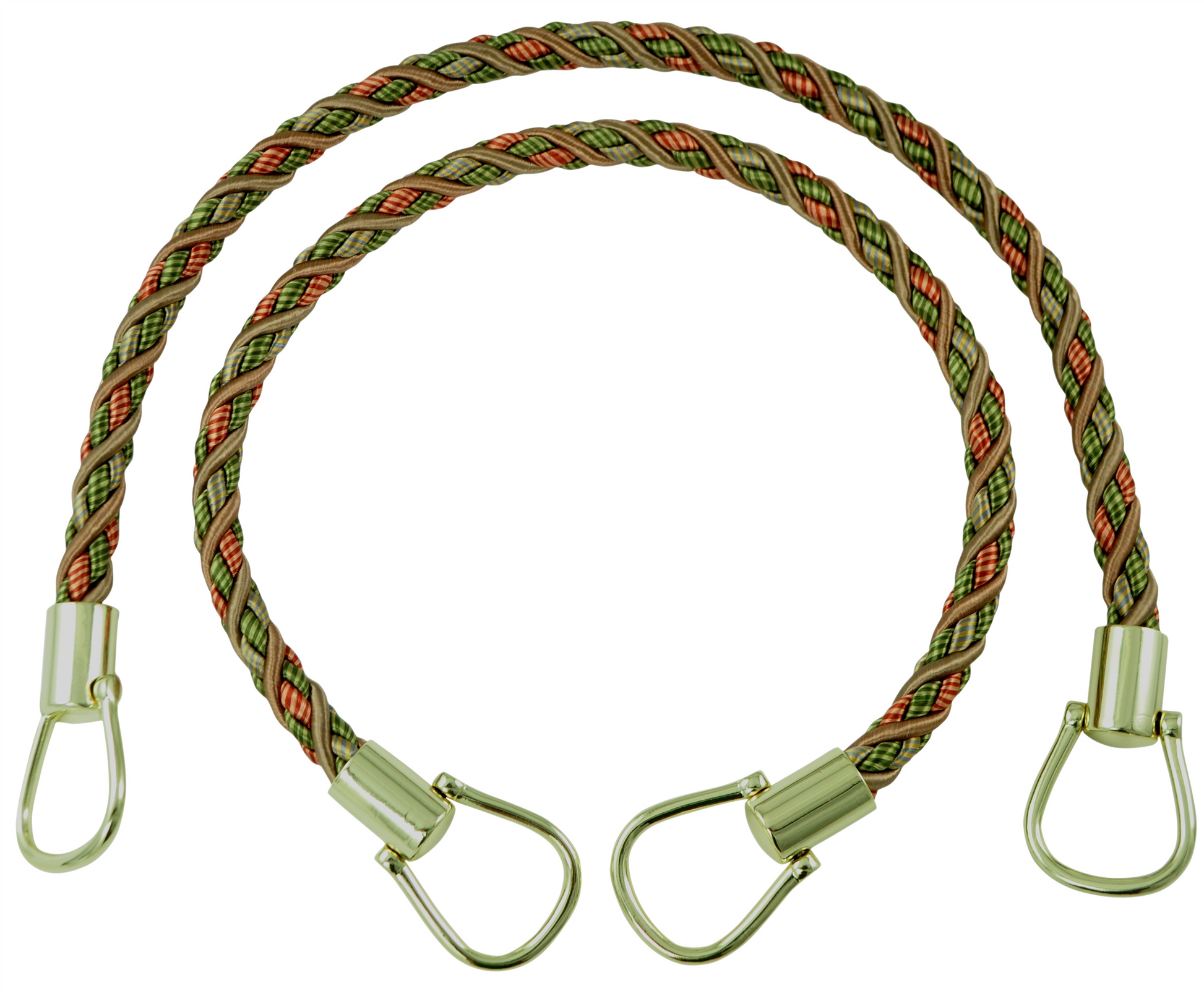 Pair of Elegant Light Bronze, Olive Green, Terracotta 6 Ply Curtain & Drapery Rope Tiebacks, 18 inch Long, Approx. 1/2 inch Thick, Style# BRTBM Color# CHAPARRAL - 5615 - DecoPro